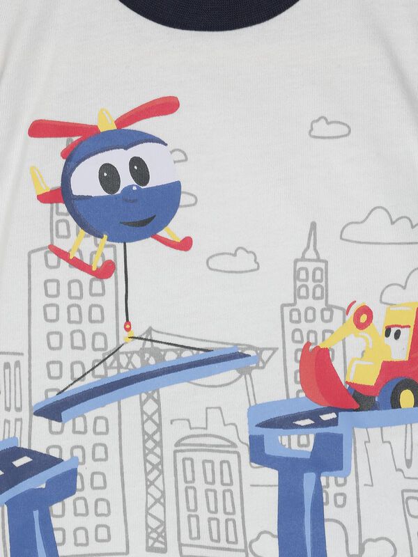 T-Shirt With Print - Helicopter Graphic image number 2
